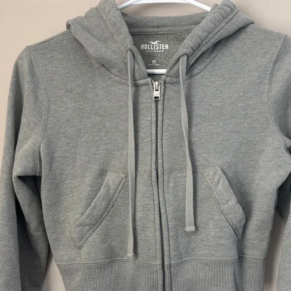 Hollister Heather Gray Zip-Up Hoodie - Picture 3 of 4